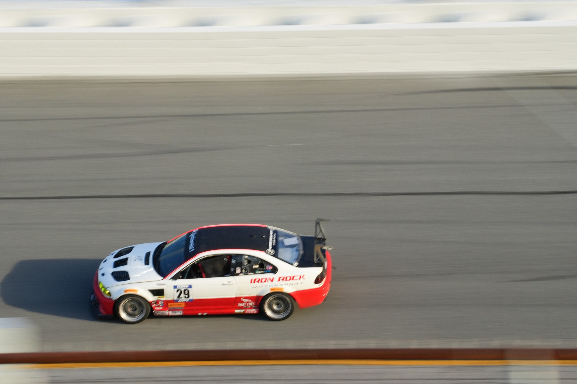 Race car on the Daytona banking