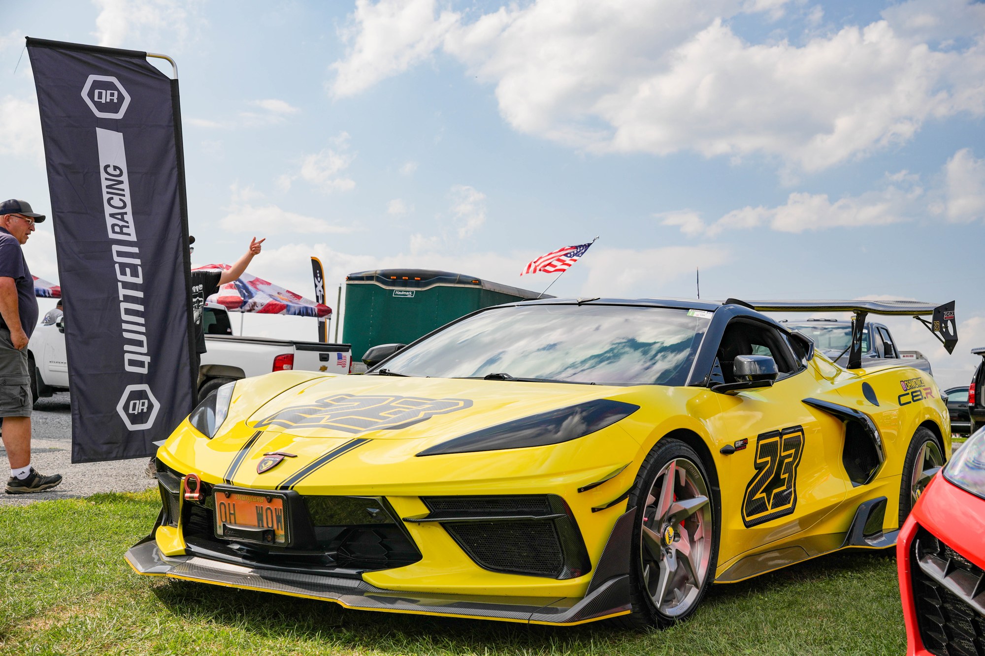 Yellow Corvette at the show