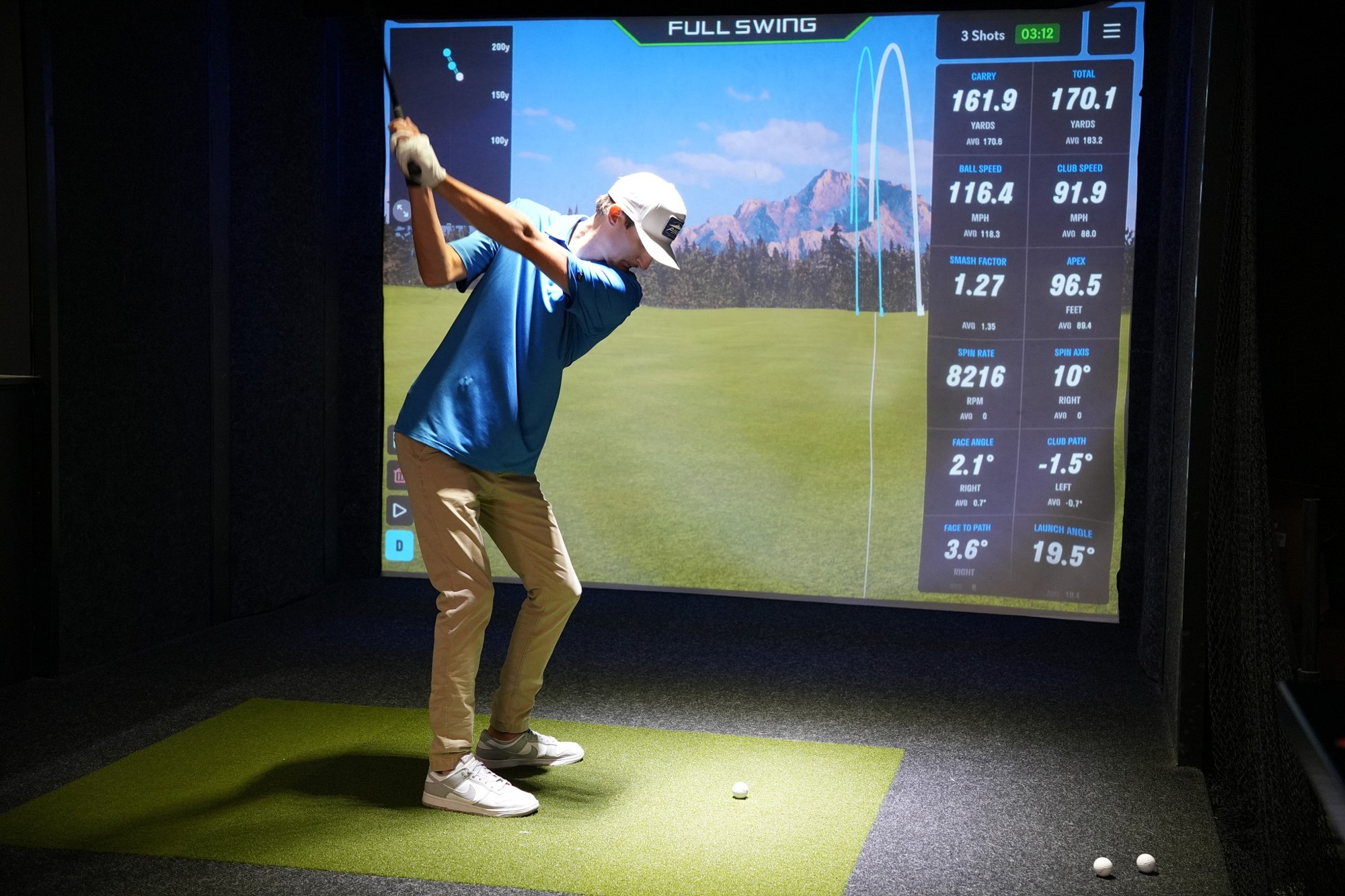Golf simulator swing