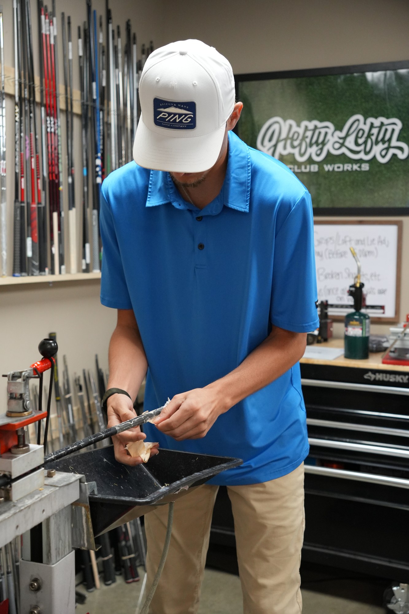 Behind the scenes in the golf shop