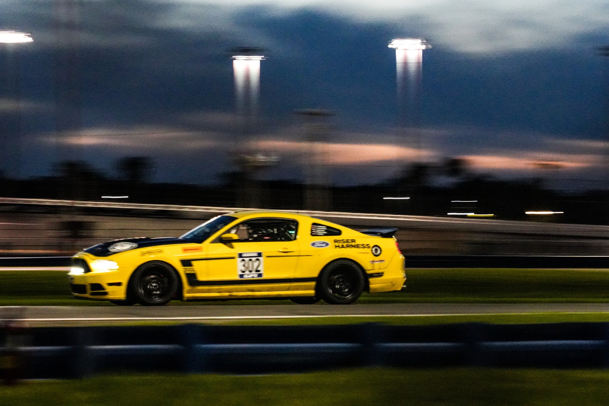 Racing at dusk