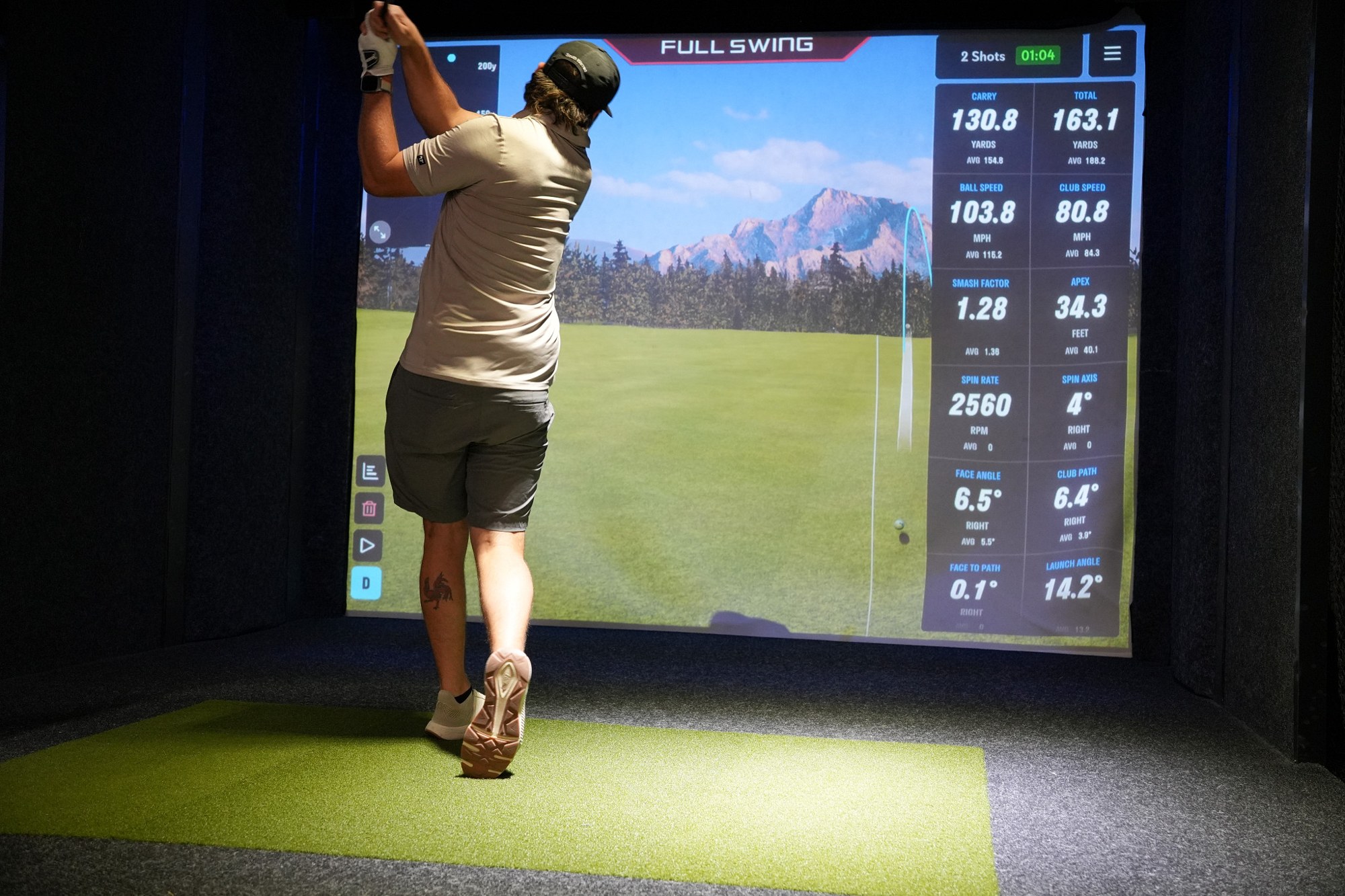 Indoor golf in action