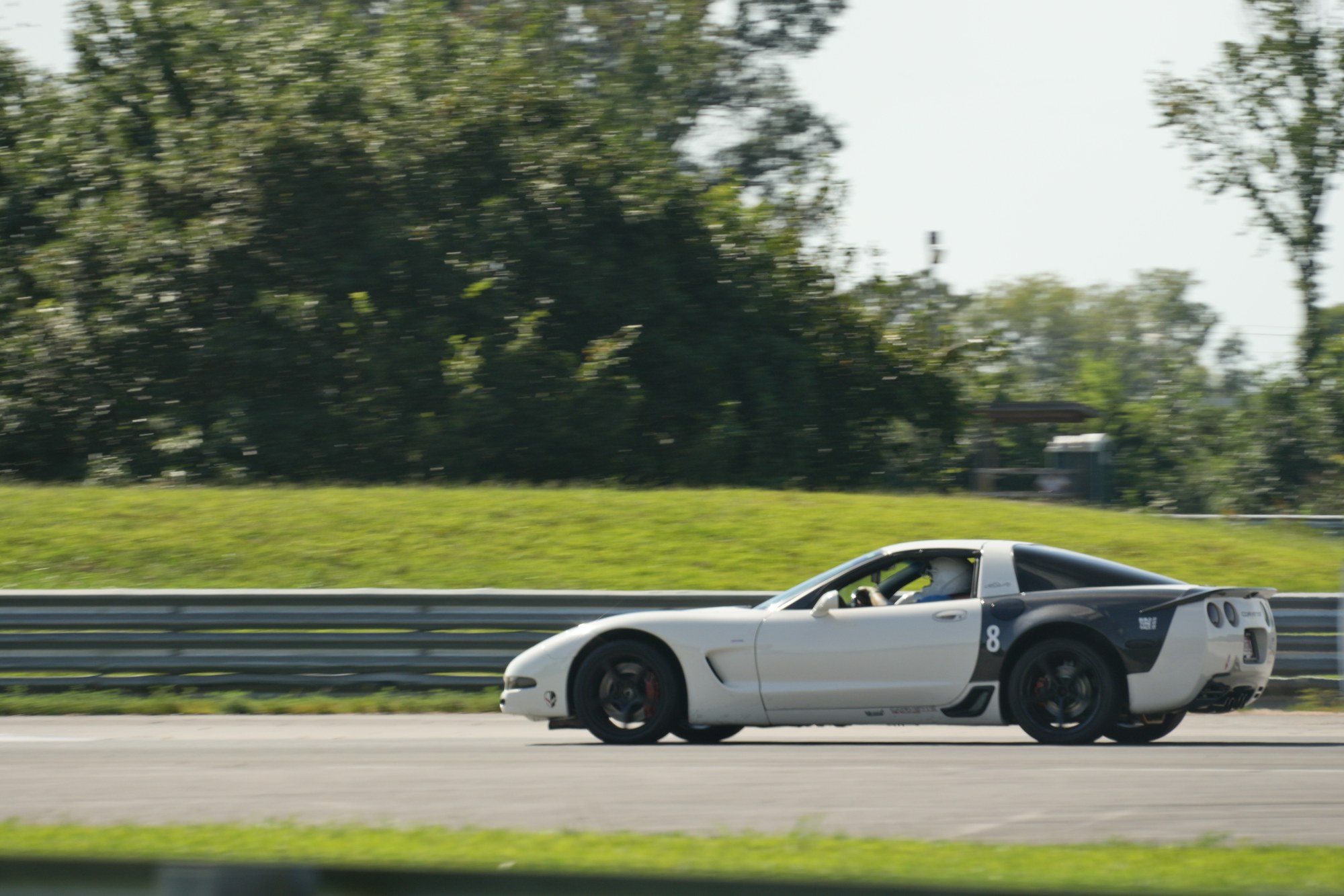 White Corvette on track
